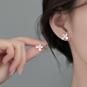 999 Pure Silver Flower Earrings